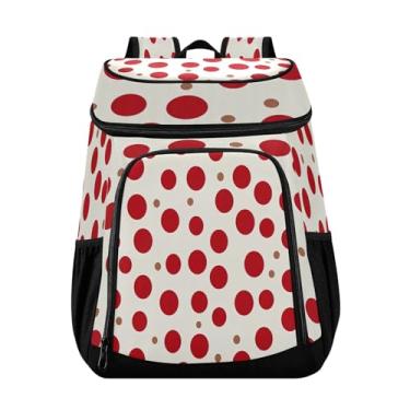 Imagem de Wassud Mochila térmica Red Dot com 36 latas à prova de vazamento, impermeável, bolsa térmica, acessórios de praia, viagem, acampamento, pesca, para mulheres e homens