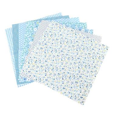 Imagem de Eujgoov 7 Peças de Tecido Batiks 100% Algodão DIY, Tecido Artesanal de Costura Multiuso Com Padrão de Flor Elegante para Capa de Almofada, Carteira, Pano de Mesa, 25x25cm e 50x50cm (25 * 25cm)