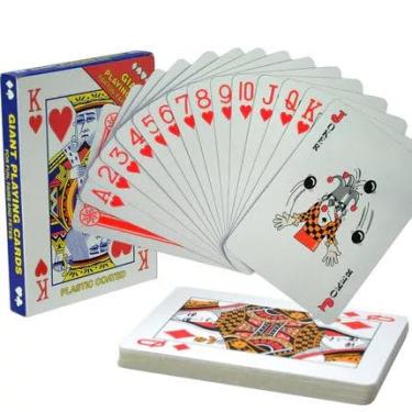 Imagem de Baralho Poker Cartas de Jogo 54 Unidades com Estojo Plástico - PVC Prova D'Água, Naipe Grande, Ideal Truco Buraco Poker
