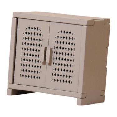 Imagem de menolana Armário de armazenamento em miniatura para casa de bonecas na escala 1:12, acessório para fotografia, mini armário de madeira para quarto, cozinha e, Cinza Verde