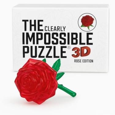 Imagem de The Clearly Impossible Puzzle 100, 200, 500, 1000 Pieces Hard Puzzle for Adults Cool Difficult Clear Brain Teaser - Difficult Funny for Adults (Rose 3D Edition)