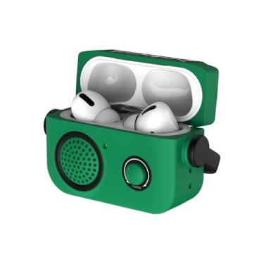 Imagem de Fofvccv Capa de rádio retrô para AirPods 4ª geração (2024), capa de silicone à prova de choque com alça de pulso, capa protetora engraçada de desenho fofo suporta carregamento sem fio para AirPods 4