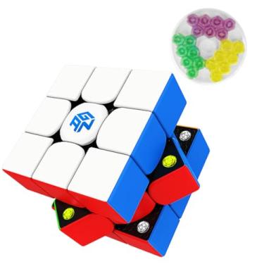 Imagem de Bukefuno 356 M Versão Padrão 3X3 Cubo Mágico Magnético De Velocidade Sem Adesivos Com Ges Extras Quebra-Cabeça 3X3X3 356M (Versão 2020)