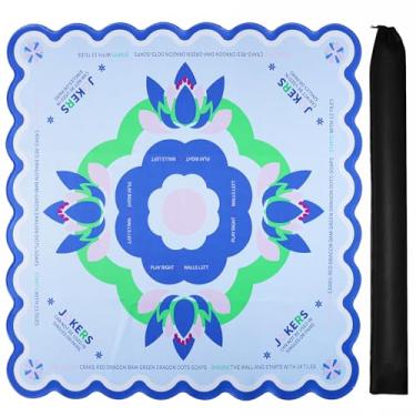 Imagem de Jongyance Blue Learning Mahjong Mat (31.5”x31.5”) with Black Carrying Bag, Anti-Slip, Noise-Reducing, Mahjong Table Mat for Mah-jongg,Poker, Board Games, Dominoes, and Card