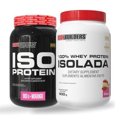Imagem de Kit 100% Isolada Morango 900g + Iso Protein Morango 900g - Bodybuilders