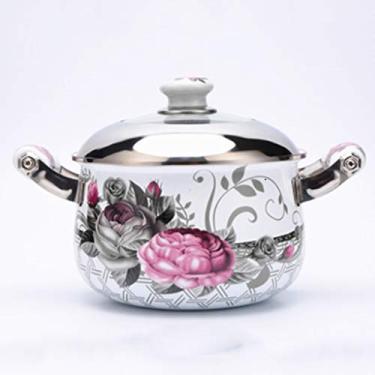 Imagem de Conjuntos de panelas esmaltadas panela doméstica panela de sopa grande capacidade panela ensopado panela de sopa panela de sopa fogão a gás panelas universais e panelas panelas (tamanho: 22 cm) ()