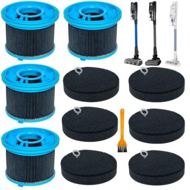 Imagem de Kit de substituição de filtros a vácuo para aspirador sem fio Bissell PowerClean FurGuard 280W e FurFinder 200W sem fio, 4 filtros e 6 almofadas de pré-filtro incluídos