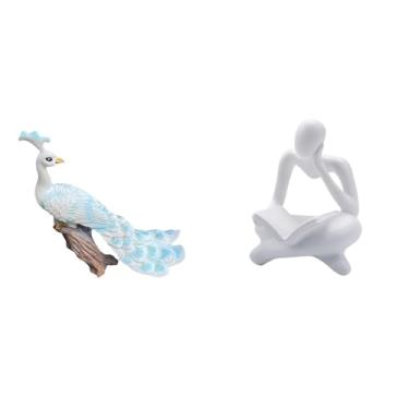 Imagem de Whtkoph Escultura Do Pensador, Figura Abstrata, Ornamento Decorativo para Jardim, Artesanato, Estátua para Decoração de Casa, Pátio, Mesa, Sala de Estar