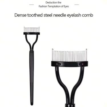 Imagem de 1 Pente de cílios, separador de cílios, aplicador de rímel, definidor de cílios com capa de pente, ferramenta de pincéis cosméticos projetados por arco LCC15-01