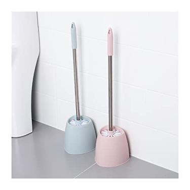 Imagem de Escova de vaso sanitário doméstica parede sem canto morto escova de vaso sanitário conjunto de limpeza de vaso sanitário escova de limpeza de vaso sanitário escova de vaso sanitário e suporte (cor