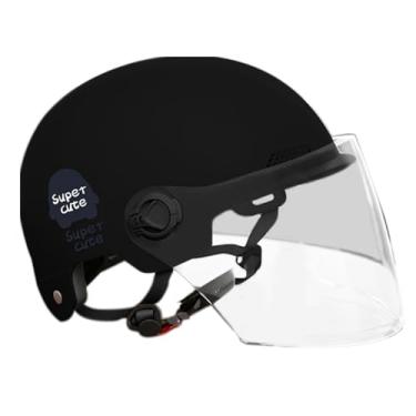 Imagem de Chapéu leve para motocicleta, meio arnês para motocicleta - Capacete de ciclismo para | Suprimentos para motocicletas elétricas com proteção solar, arnês de rosto aberto para ciclismo, cru