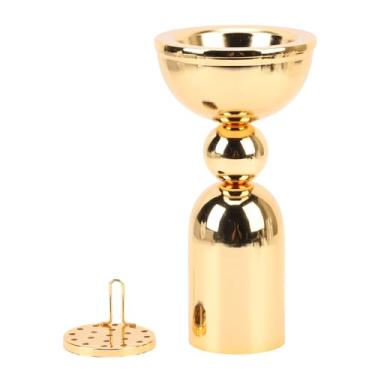 Imagem de Luocute Porta-incenso de Aço Inoxidável, Queimador de Olíbano Bakhoor Com Base Estável, Estilo Vintage do Oriente Médio para Decoração de Casa, Ioga, Meditação, Aromaterapia