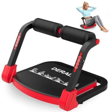 Imagem de DERACY Máquina Ab, Equipamento de Treino Abdominal Ajustável, Máquina Multifuncional, Equipamento de Exercício Sentado para Mulheres e Homens