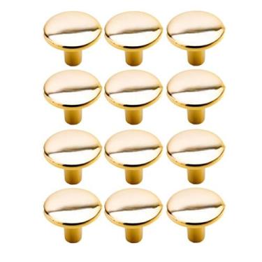 Imagem de Kit 12 Puxador Ponto Girare Dourado Escovado 22mm Para Gavetas De Móve