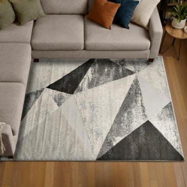 Imagem de 1 Tapete Sala Sofá Antiderrapante Grande 200X250 Js Do Cr Vr (M60 Areia Cinza - Geométrico Moderno)
