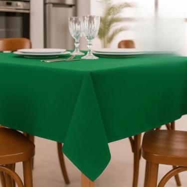 Imagem de Toalha de Mesa Lisa Quadrada 4 Lugares Tecido Oxford – Cores Modernas e Duráveis(VERDE)