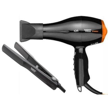 Imagem de Kit Taiff - Secador Cabelo Prof. Titanium Colors Ion Laranja 2100W 220V - Prancha Ceramic 180ºc Bv