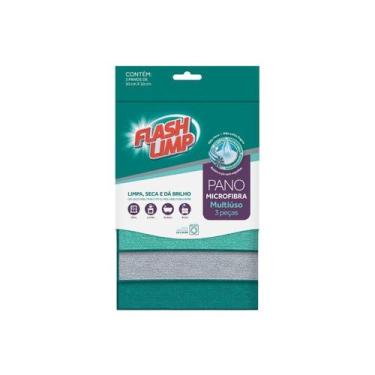 Imagem de Pano Microfibra Multiuso 3Pc Flashlimp