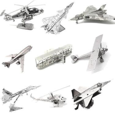 Imagem de Montagem DIY de helicóptero de quebra-cabeça de metal 3D para adultos 