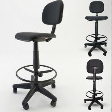 Imagem de Cadeira Caixa Alta Giratória Executiva Portaria Recepção Balcão Superm