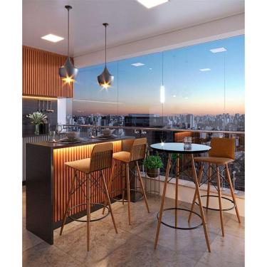 Imagem de Mesa Bistrô Com Banqueta Kit 3 Peças Ambiente Gourmet Preto Facto Marrom - Imcal