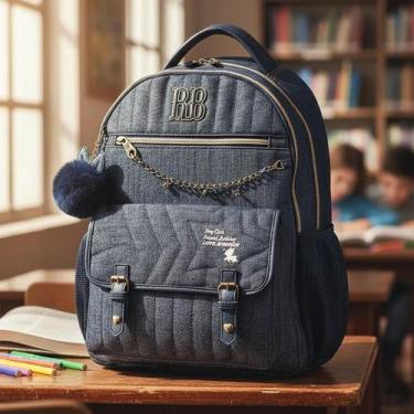 Imagem de Mochila Jeans Rebecca Bonbon Rb Costa Juvenil Feminina ref: 27027 - Cl