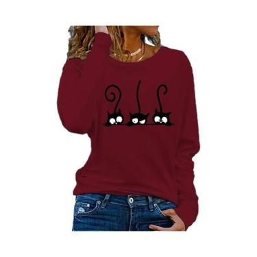 Imagem de Camiseta Feminina Solta E Confortável De Algodão Com Estampa Gráfica D