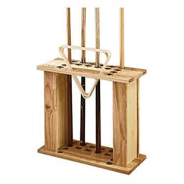 Imagem de U5GAAALPPQ9 Suporte para vara de bilhar de madeira para piso comporta 16 tacos organizador vertical de vara de pesca suporte de taco de bilhar para acessórios de mesa de bilhar (somente rack de ue)
