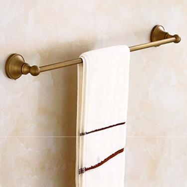 Imagem de HHHJQFAAT Barra de toalha de banho barra de toalha de latão antigo montado na parede acessório de banheiro suporte de toalha varão toalheiro suporte de toalha (cor: haste dupla) (haste única)