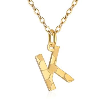 Imagem de RUOOUY Colar feminino com inicial de futebol banhado a ouro 18K, pingente de letra A-Z, joia de futebol, acessórios esportivos, presente de Natal para namorada, filha, Aço inoxidável, Sem Pedra