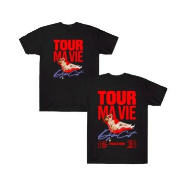 Imagem de Camiseta Gráfica Oversized Masculina Doja Cat World Tour Moda Harajuku