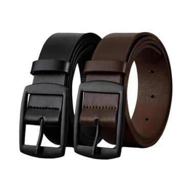 Imagem de Cinto De Couro PU Luxuoso Masculino Com Fivela De Metal, Cinto Designe