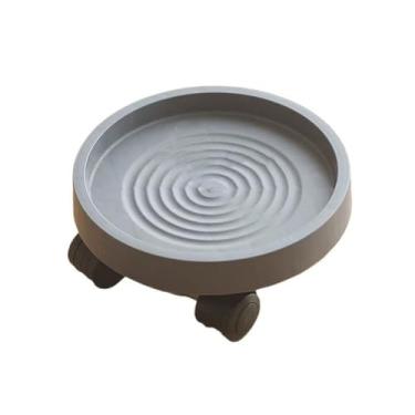 Imagem de Decoração de casa bases redondas de vaso de plantas sobre rodas rack de bonsai rolante carrinho de vaso de flores decoração de casa aplicação interna (cinza, médio)