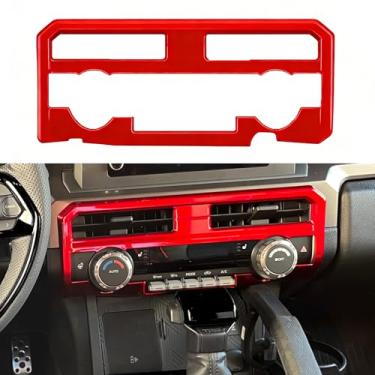 Imagem de BORUIEN Modelo de exibição de 20.3 cm para Toyota Tacoma 2024 2025 2026 e 4Runner 2025 2026 Acessórios interiores Consoles centrais Painel de ventilação de ar moldura guarnição (vermelho escuro)