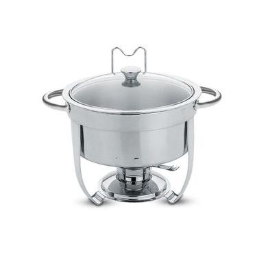 Imagem de Rechaud Banho-Maria Tramontina Inox com Tampa de Vidro - 7L