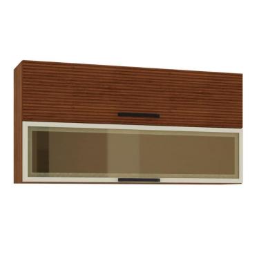 Imagem de Armário Suspenso Com 2 Portas Quebec Nogueira Ripado