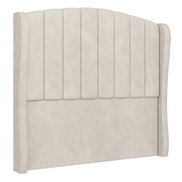 Imagem de Cabeceira Casal Queen Cama Box 160cm Glenda Z04 Veludo Bege - Mpozenato