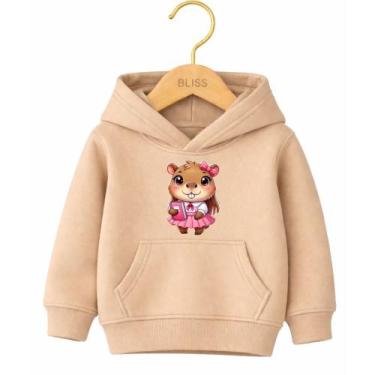 Imagem de Moletom Canguru Infantil Estampa Capivara Estudiosa 1029 Moderno Para 
