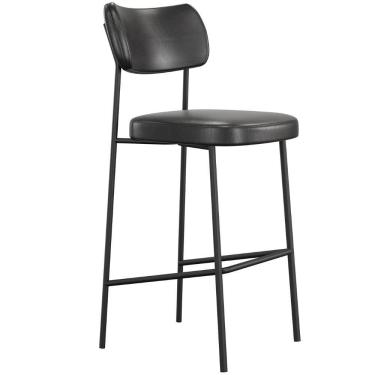 Imagem de Banqueta Alta Bar Estofada Milli Sintético Preto A14 - Mpozenato