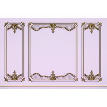 Imagem de Painel de Lona Boiserie Rosa Arabesco - Fabrika de Festa, 400x250cm