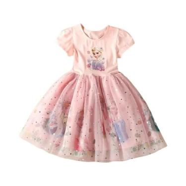 Imagem de Vestido De Princesa Elsa Para Meninas, Verão 2024, Disney Frozen, Vest