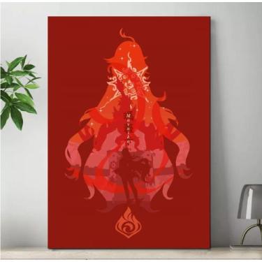 Imagem de Quadro Genshin Impact Personagens Placa Decorativa Game Anime MDF 20x2
