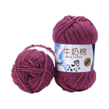 Imagem de 100g 2 Peças De Fio De Algodão Leite Para Crochê E Tricô Para Suéter, 
