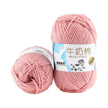 Imagem de 100g 2 Peças De Fio De Algodão Leite Para Crochê E Tricô Para Suéter, 