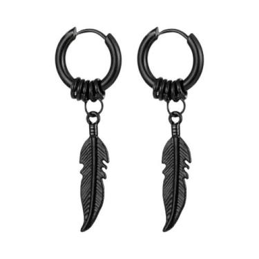 Imagem de Brincos Huggie Hoop Unissex Em Aço Inoxidável Estilo Punk Viking Com D