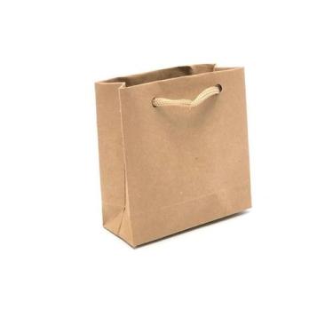 Imagem de 10 Sacolas De Papel para Presente 10x10x4cm Alça De Cordão - Kaiambá A