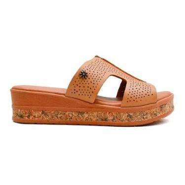 Imagem de Tamanco Plataforma em Couro New Face 31802 Bege-Feminino