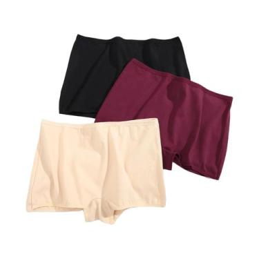 Imagem de Calcinhas De Algodão Sem Costura Para Mulheres, 3 Peças, Cintura Média