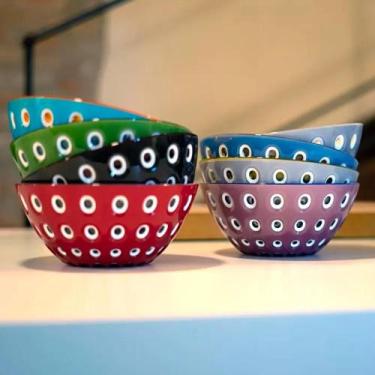 Imagem de Saladeira bowl em acrílico Guzzini Le Murrine 20cm vermelho com branco