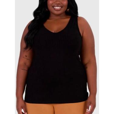 Imagem de Regata Malwee 1000087854 Feminina Plus Size Canelada Viscose T. G1/G3,